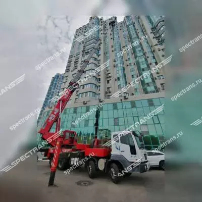 Аренда автовышки 65 метров. Установка сплит-системы